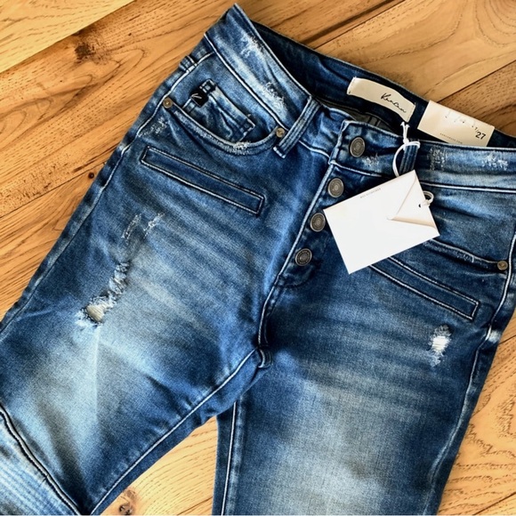 KanCan Motto High-Rise Button Down Fly Distressed Skinny Jeans Women’s Sizes NWT - Picture 14 of 16